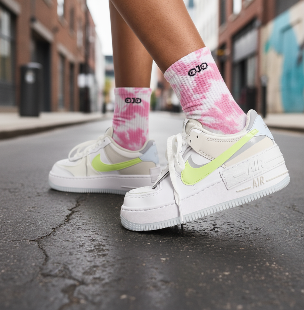 Pink Tie-dye Socks