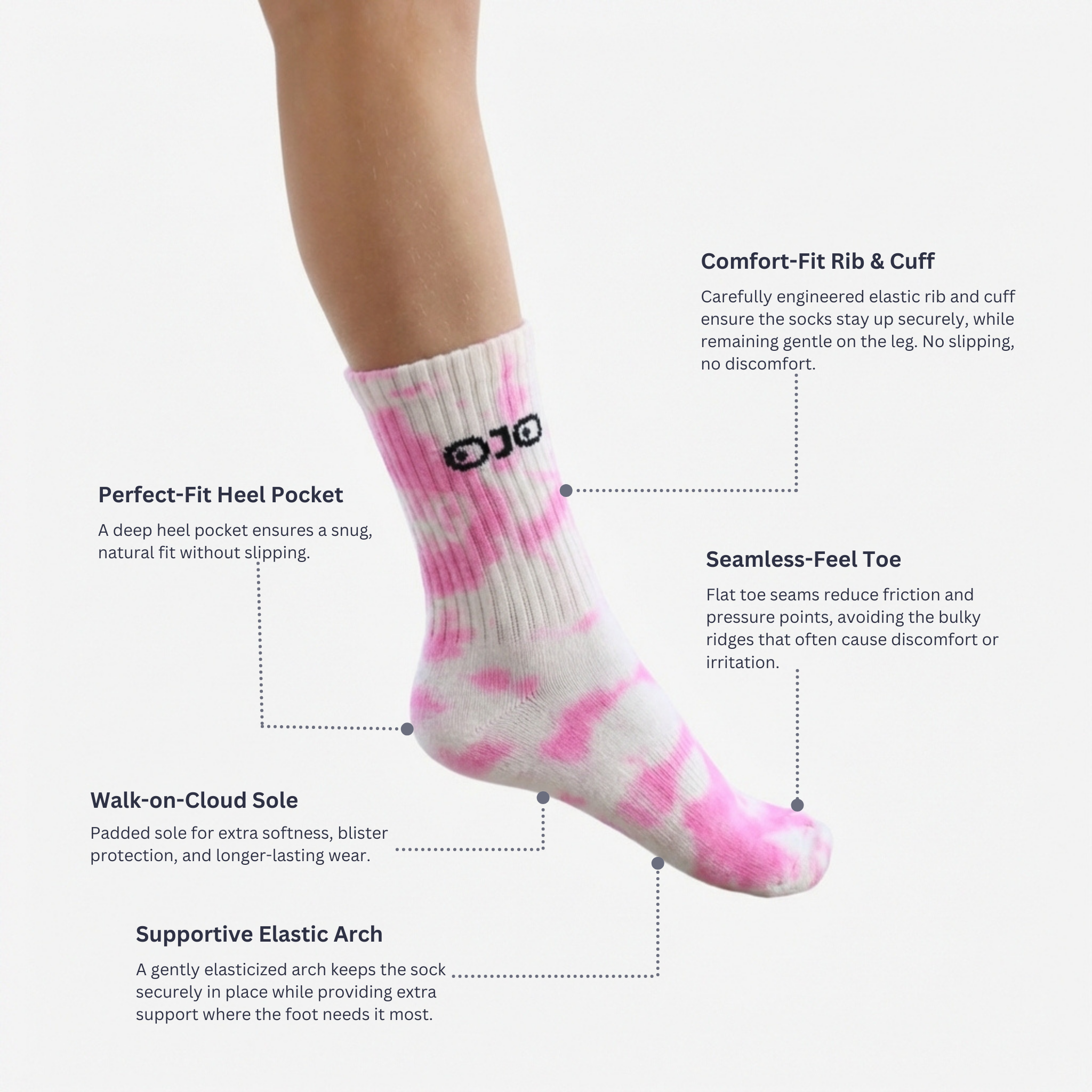 Milkshake Pink Tie-dye Socks