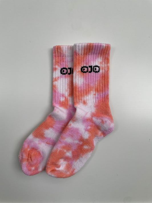 Blue Pink Tie-dye Socks