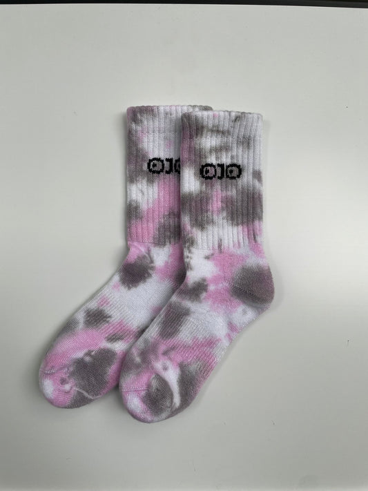 Pink Green Tie-dye Socks